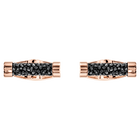 Crystaldust Cuff Links, Black, Rose Gold Plating