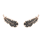 Naughty Pierced Earrings, Black, Rose-gold tone plated