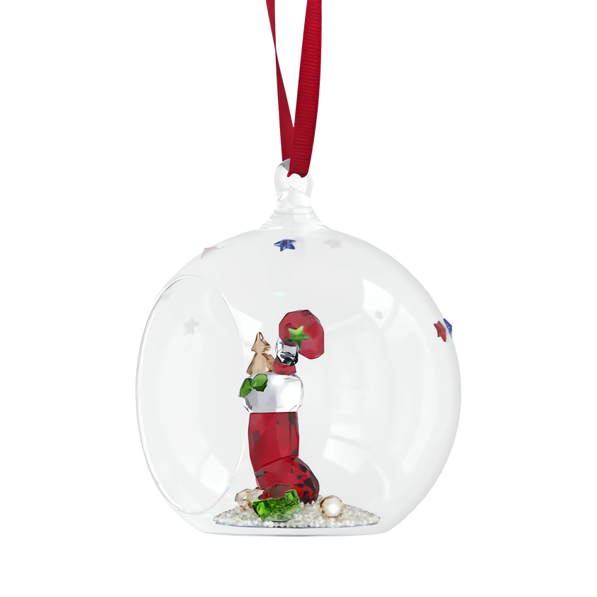 swarovski holiday cheers  stocking and candy ball ornament