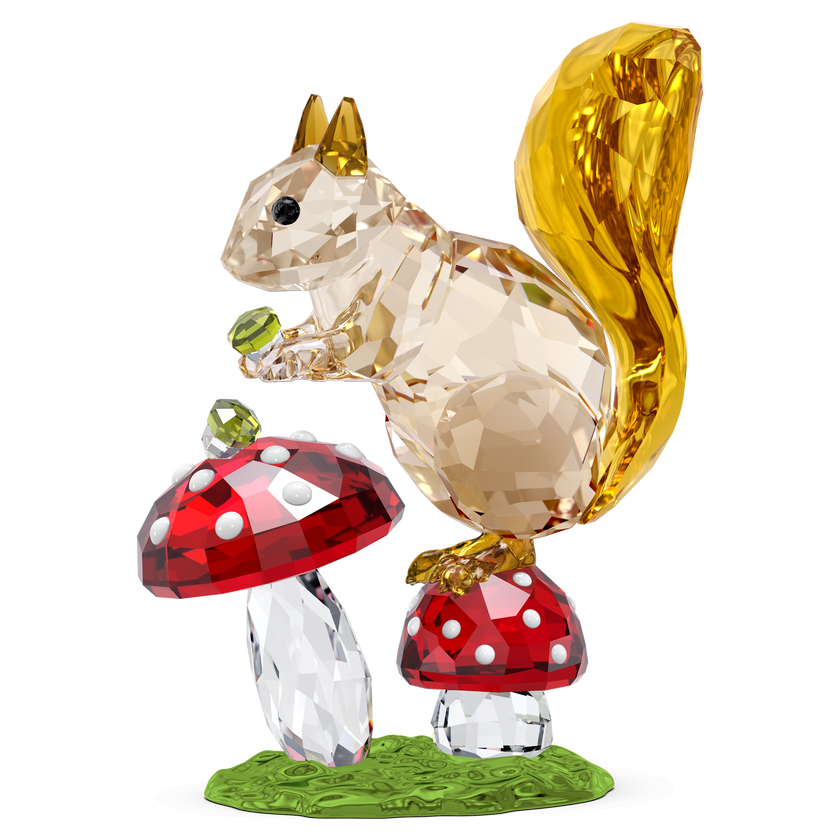 swarovski idyllia squirrel and mushrooms