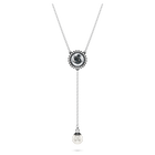 Swarovski Iconic Swan Y pendant, Swan, Gray, Rhodium plated