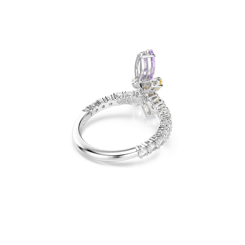 ariana grande x swarovski motif ring  mixed cuts  dragonfly  multicolored  rhodium plated