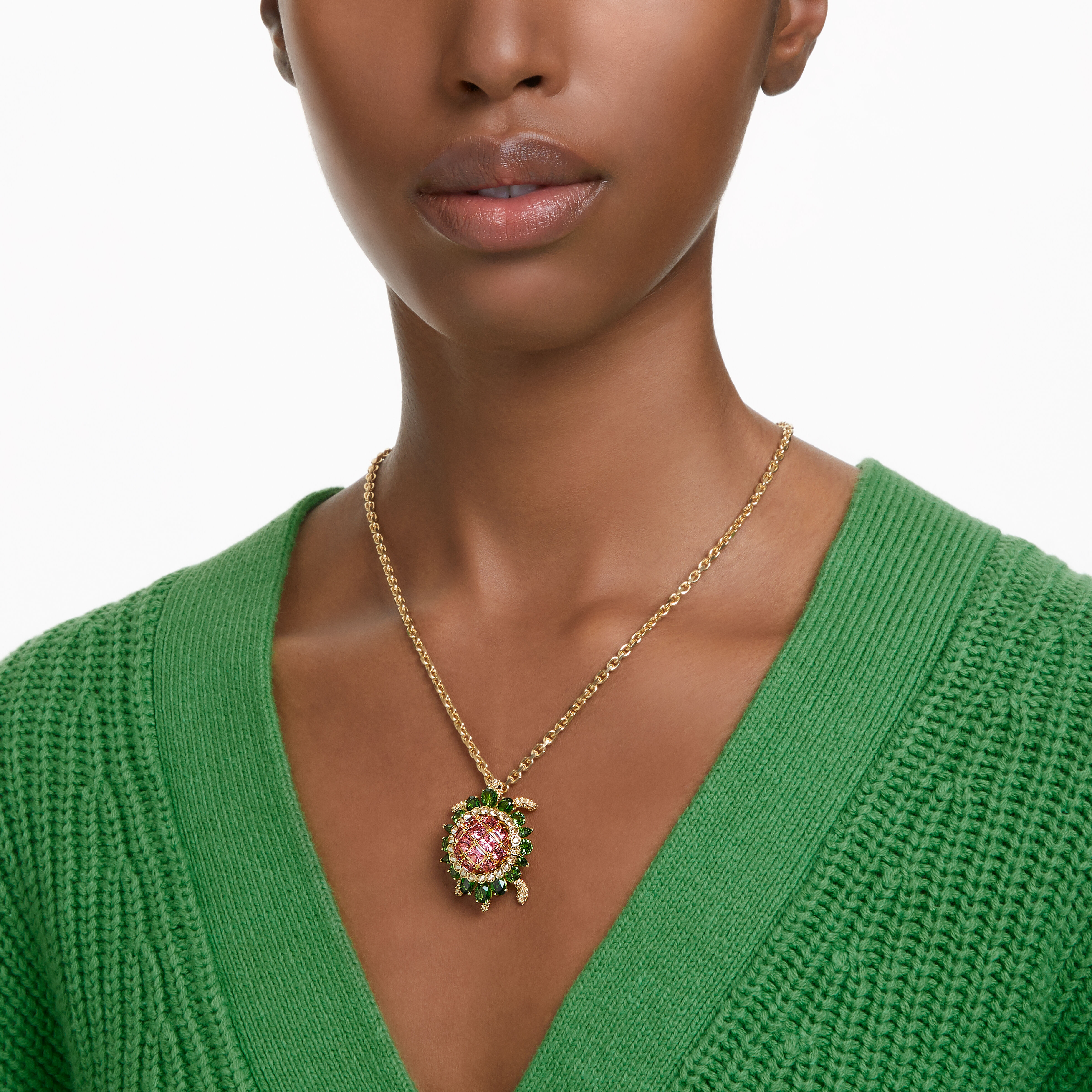 Buy Swarovski Idyllia pendant Turtle Multicolored Gold tone plated