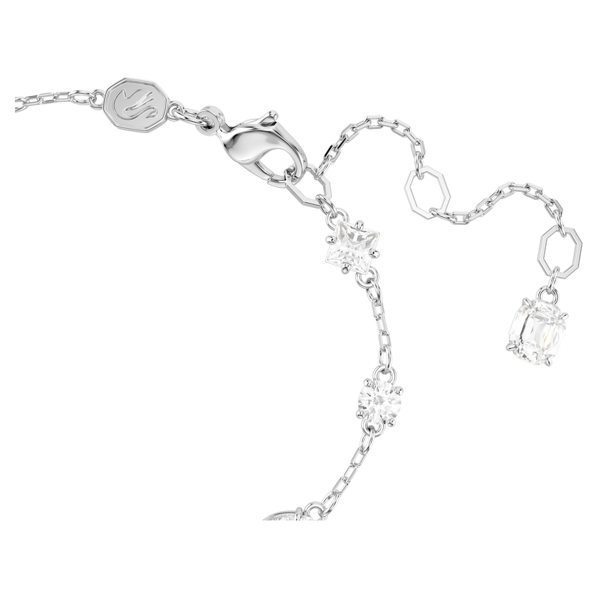 swarovski mesmera bracelet  mixed cuts  scattered design  white  rhodium plated