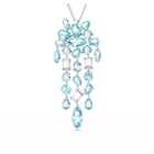 swarovski gema pendant mixed cuts blue rhodium plated