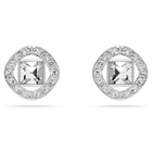 swarovski una angelic stud earrings round cut white rhodium plated