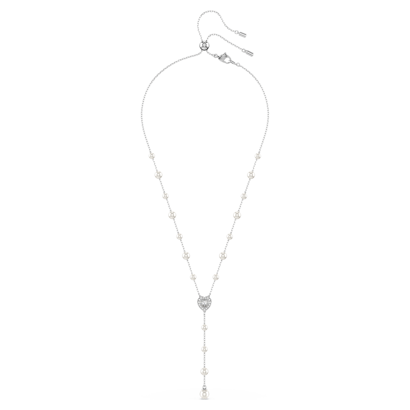 ariana grande x swarovski y necklace  mixed cuts  heart  white  rhodium plated