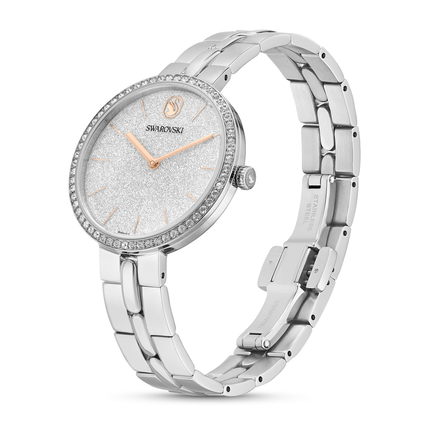 swarovski cosmopolitan watch  swiss made  metal bracelet  silver tone  stainless steel