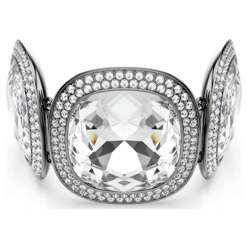swarovski una angelic bracelet  cushion cut  white  ruthenium plated