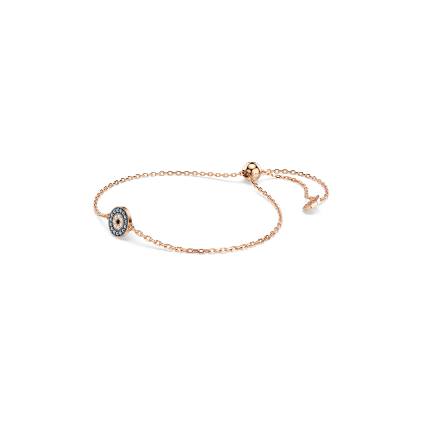 swarovski luckily bracelet  pav   eye  blue  rose gold tone plated