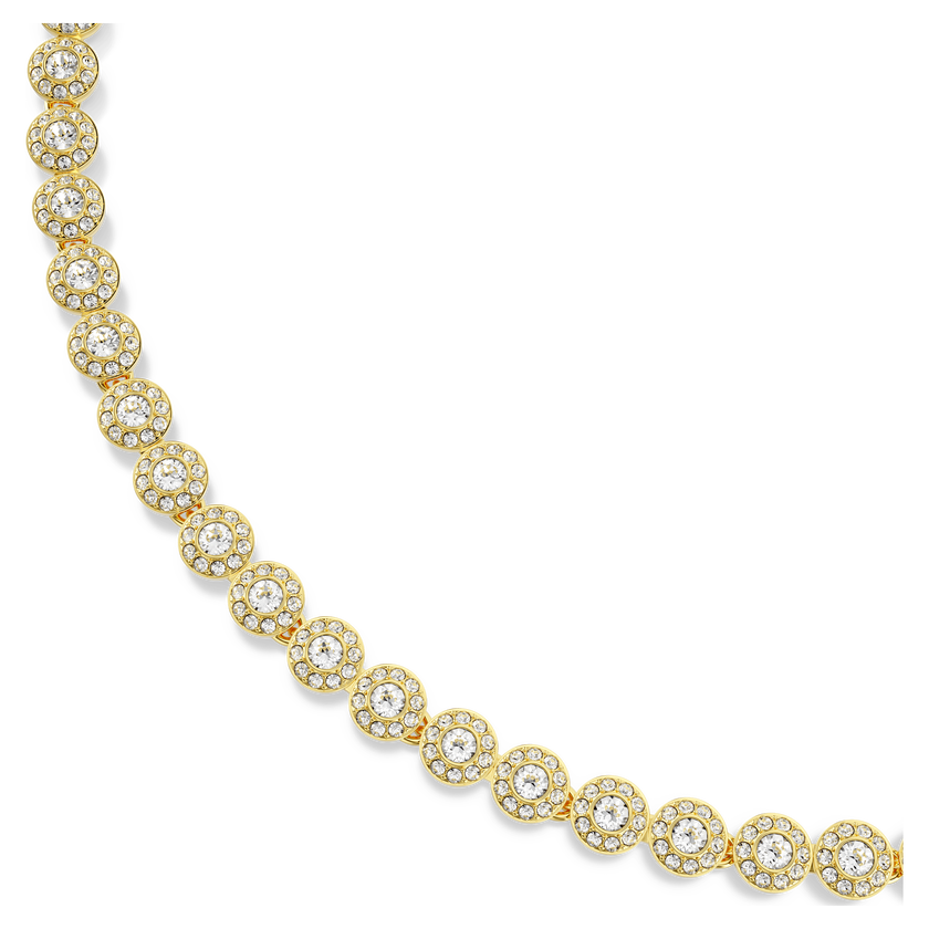 swarovski una angelic set  round cut  white  gold tone plated