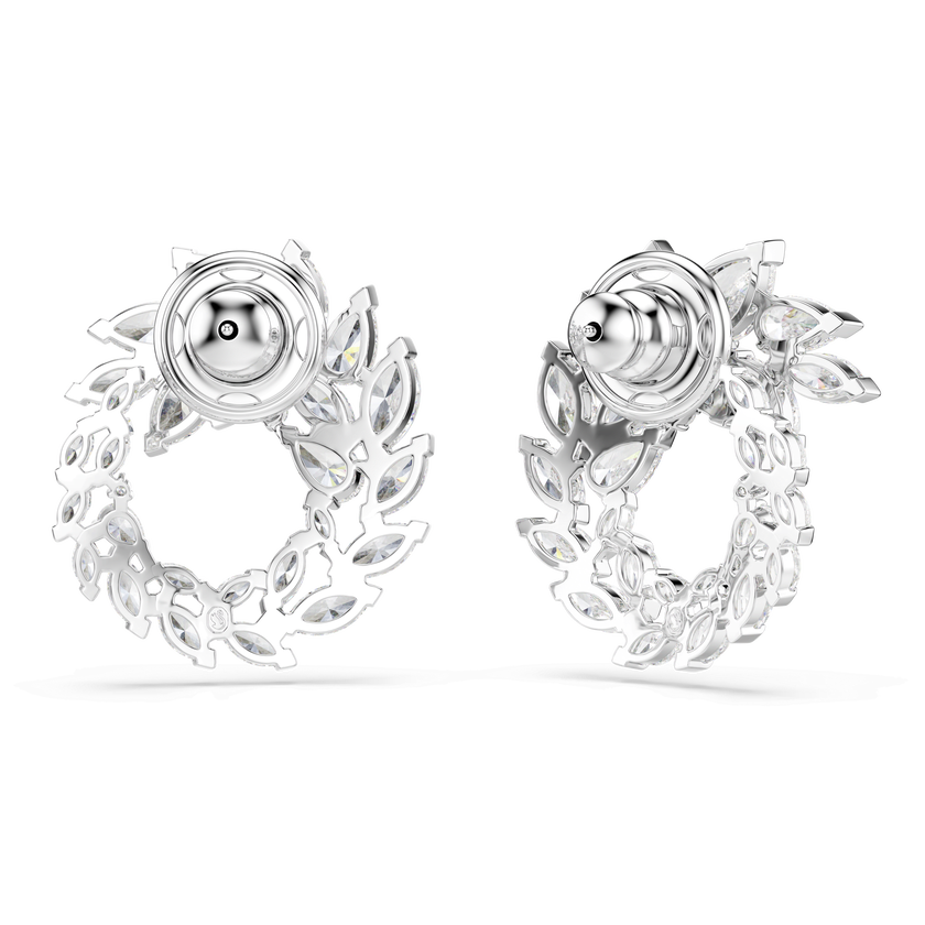 swarovski mesmera hoop earrings  marquise cut  white  rhodium plated