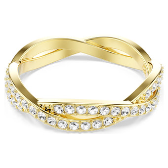 swarovski infinity ring  pav   white  18k gold finish