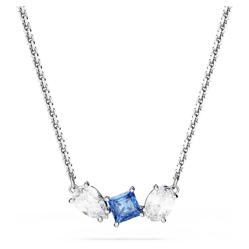 swarovski mesmera pendant  mixed cuts  blue  rhodium plated