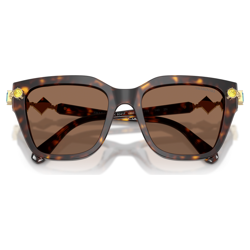 swarovski sunglasses  square shape  brown