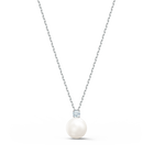 Treasure Pearl Necklace, White, Rhodium plated