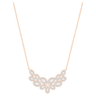swarovski baron necklace leaf white rose gold tone plated