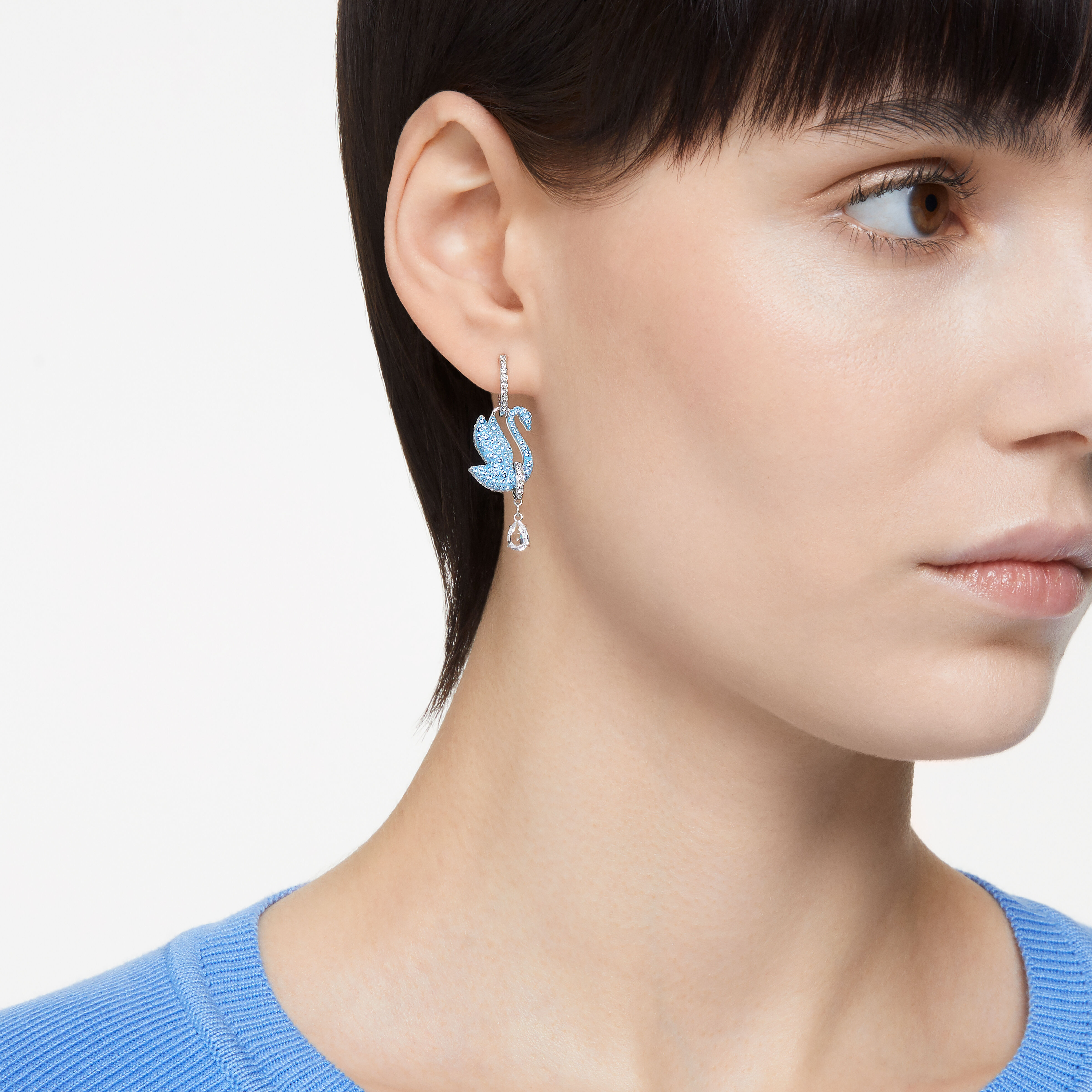 Buy Swarovski Swarovski Iconic Swan drop earrings Swan Blue