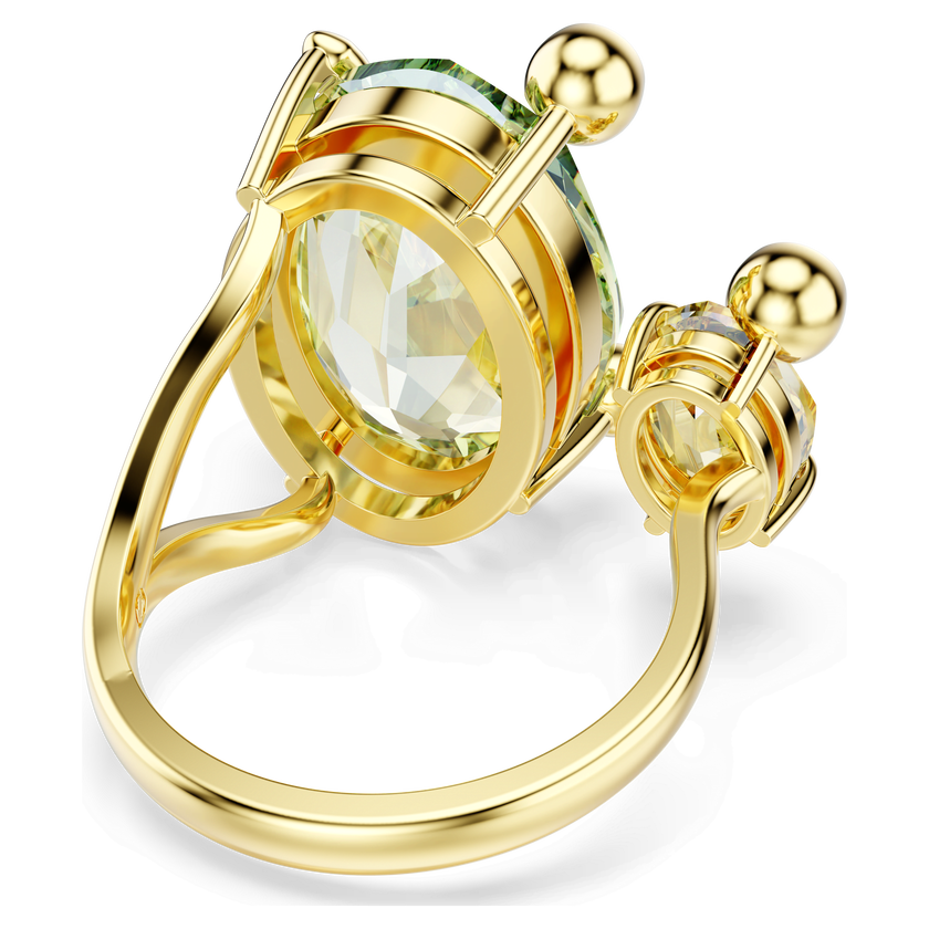 swarovski gema open ring  mixed cuts  multicolored  gold tone plated