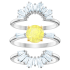 swarovski sunshine ring set white rhodium plating