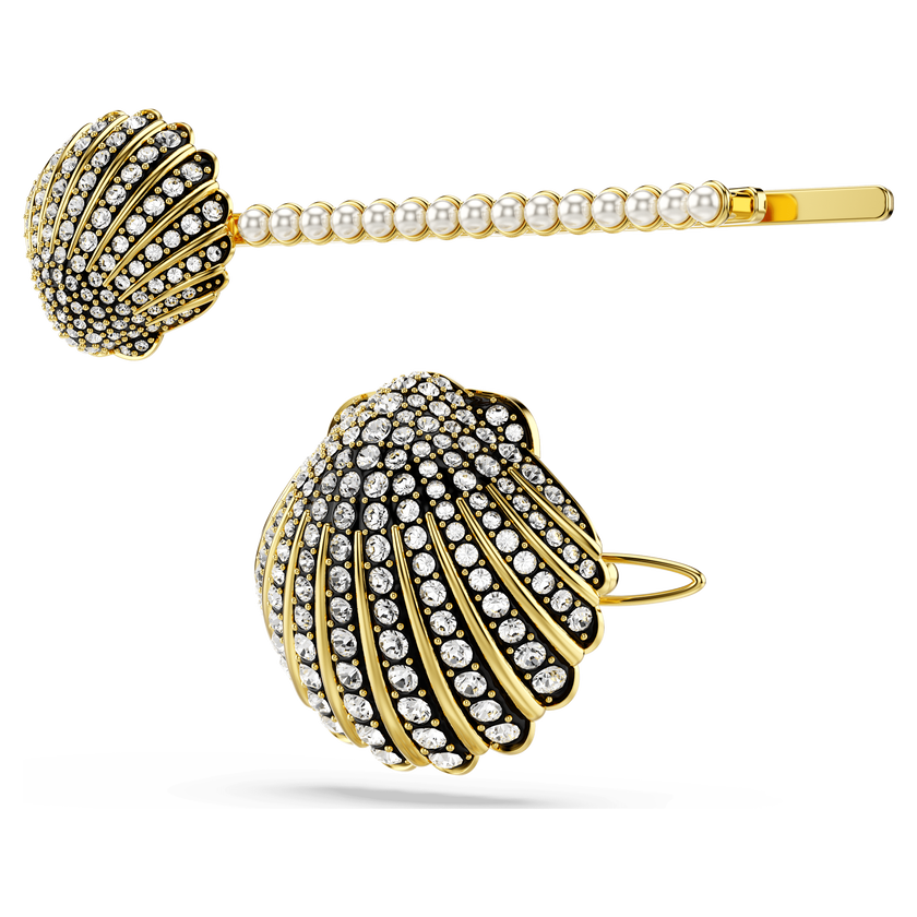 swarovski idyllia hair pin  set  2   shell  white  mixed metal finish