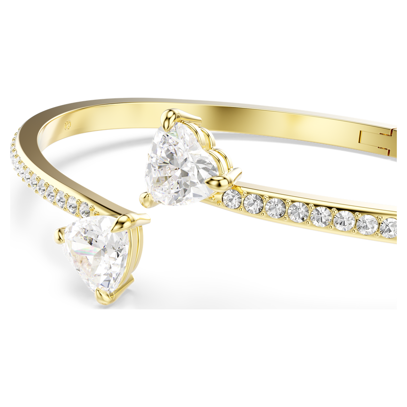 swarovski mesmera attract bangle  heart  white  gold tone plated
