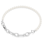 swarovski dextera necklace crystal pearl mixed links white rhodium plated