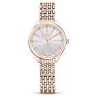 swarovski attract watch swiss made pav crystal bracelet rose gold tone mixed metal finish