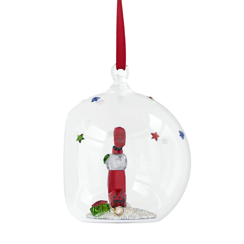 swarovski holiday cheers  stocking and candy ball ornament