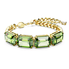 swarovski millenia bracelet octagon cut green gold tone plated