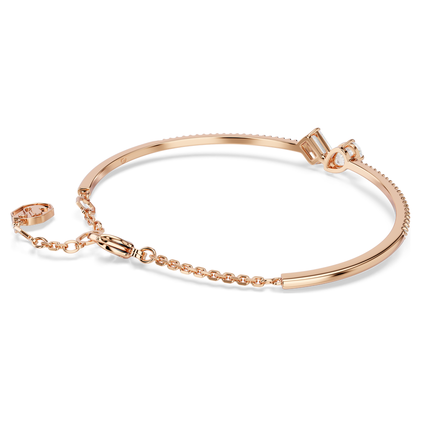 swarovski mesmera bangle  mixed cuts  white  rose gold tone plated