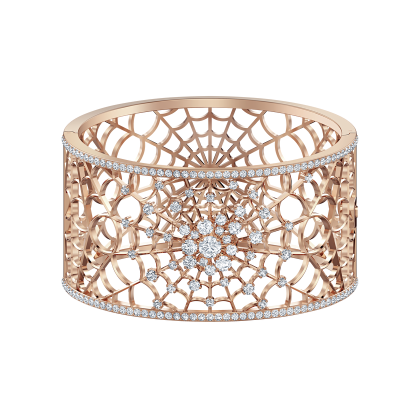 Precisely Cuff, White, Rose-gold tone plated