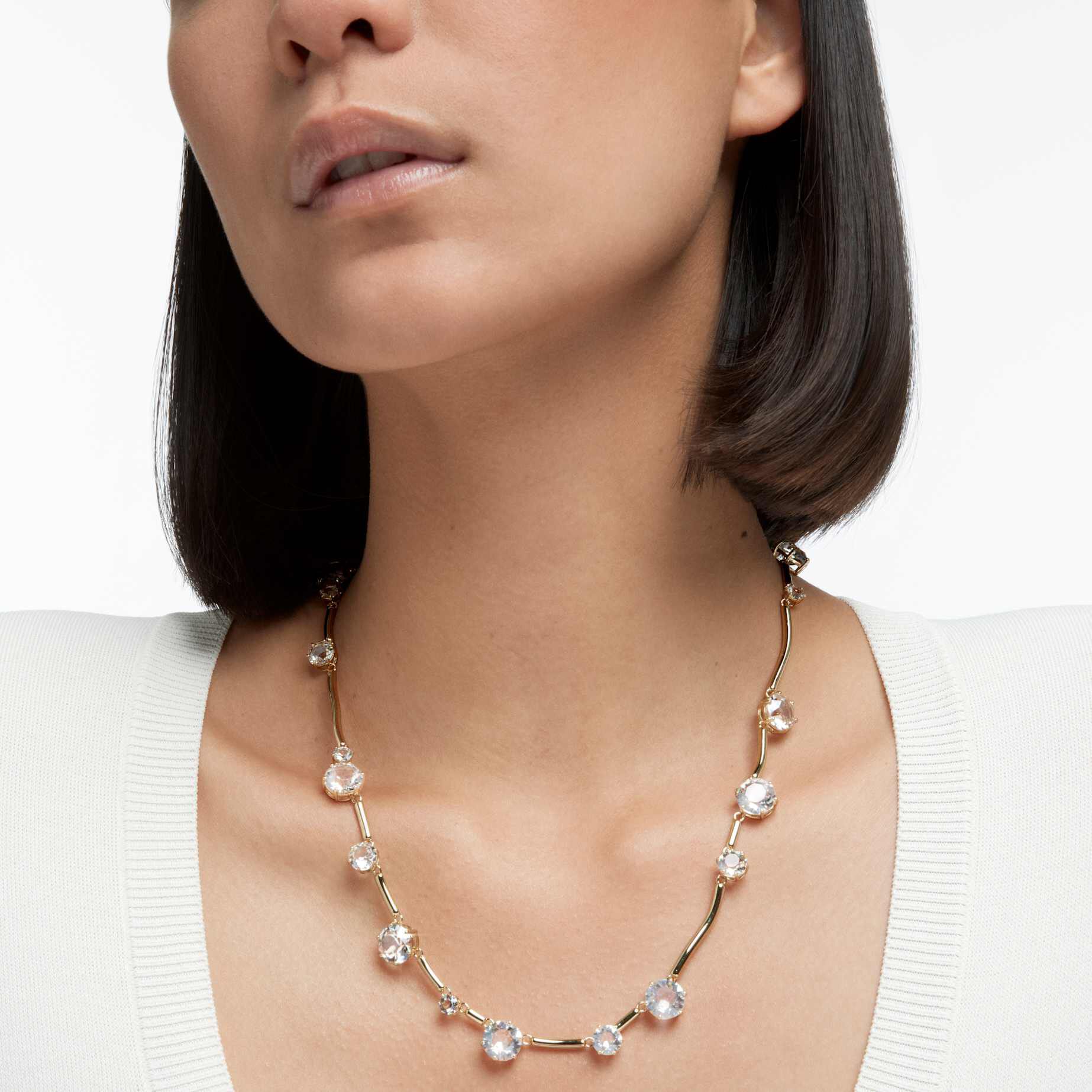 Buy Swarovski Constella necklace Round cut crystal White Gold