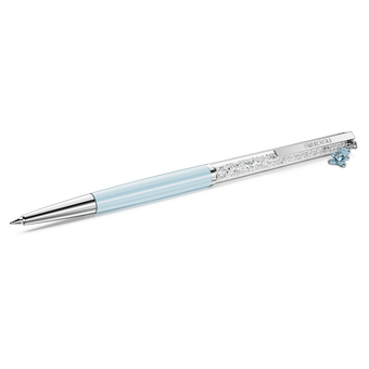swarovski crystalline ballpoint pen  teddy  blue  blue lacquered  chrome plated