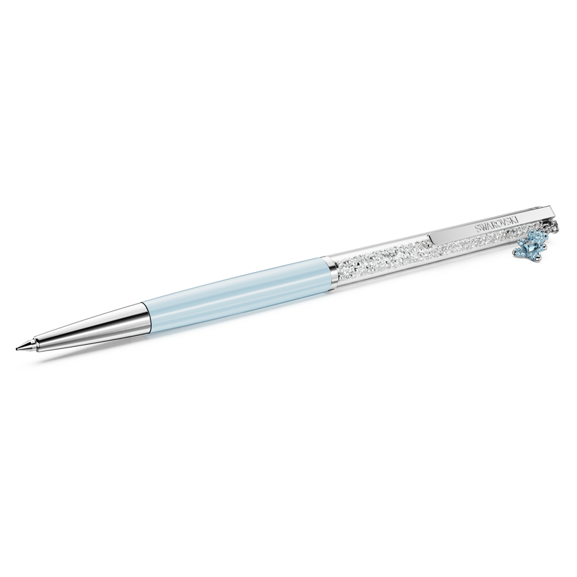 swarovski crystalline ballpoint pen  teddy  blue  blue lacquered  chrome plated