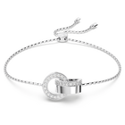 Hollow Bracelet, White, Rhodium Plating