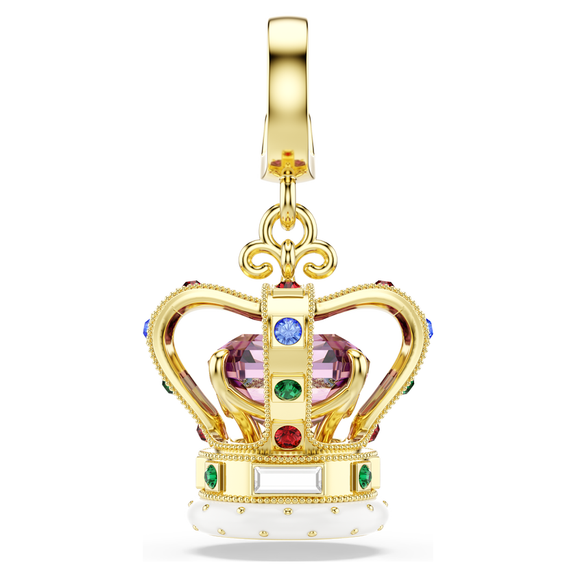 swarovski minions crown charm  mixed cuts  multicolored  gold tone plated