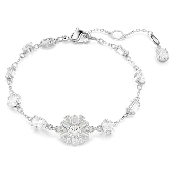 swarovski idyllia bracelet  mixed cuts  snowflake  white  rhodium plated