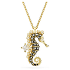 swarovski idyllia pendant crystal pearls seahorse white gold tone plated