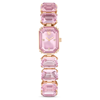 swarovski millenia watch octagon cut bracelet purple champagne gold tone finish