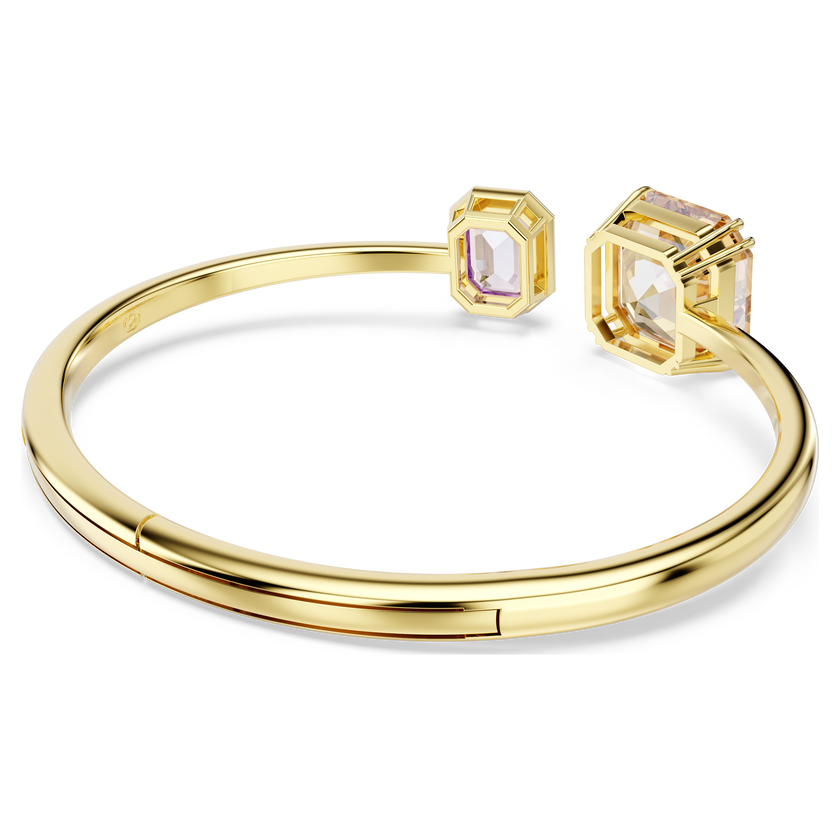 swarovski millenia bangle  octagon cut  multicolored  18k gold finish