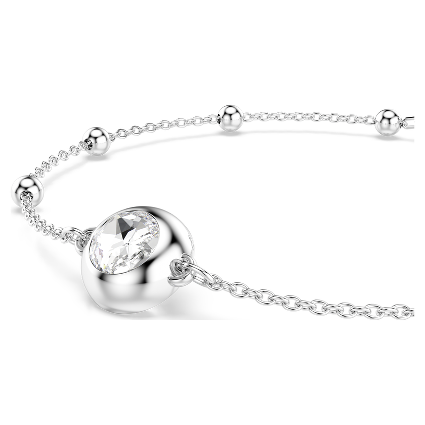 swarovski una angelic bracelet  round cut  white  rhodium plated