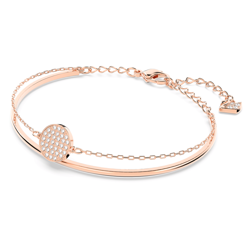 swarovski ginger bangle  white  rose gold plated