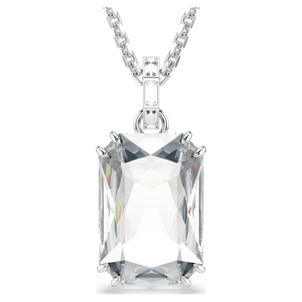 swarovski millenia pendant  octagon cut  white  rhodium plated