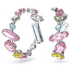 swarovski gema hoop earrings precision cut crystals multicolored rhodium plated