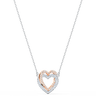 swarovski infinity heart necklace white mixed metal finish