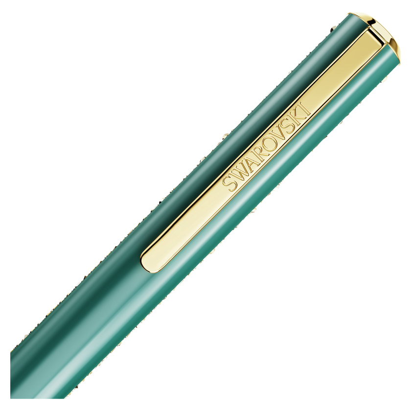 swarovski crystal shimmer glide ballpoint pen  green  green lacquered  gold tone plated