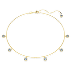 swarovski imber necklace round cut light blue gold tone plated