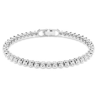 swarovski imber emily tennis bracelet  round cut  white  rhodium plated