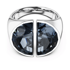 swarovski lucent cocktail ring gray rhodium plated